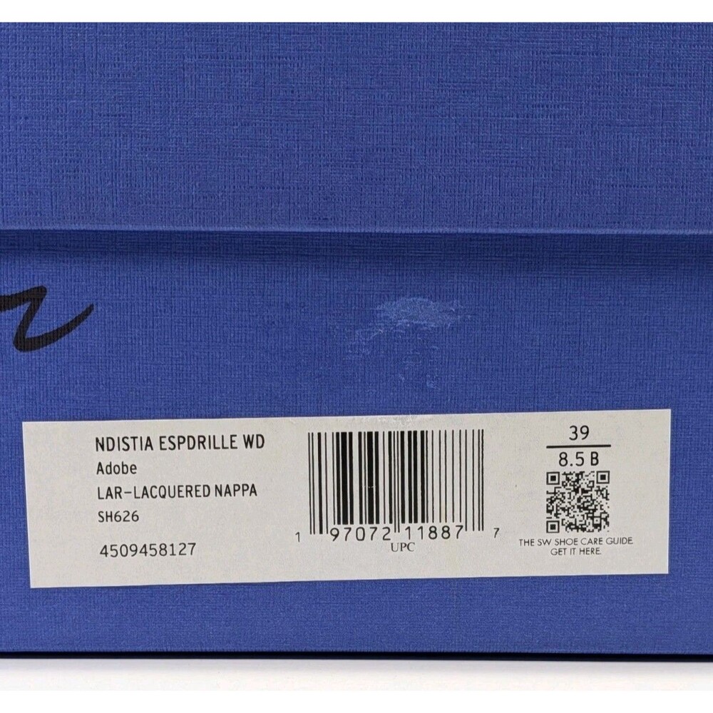 Stuart Weitzman Nudistia Espadrille Wedge Women's 8.5B Adobe Leather NEW in Box - Picture 11 of 12